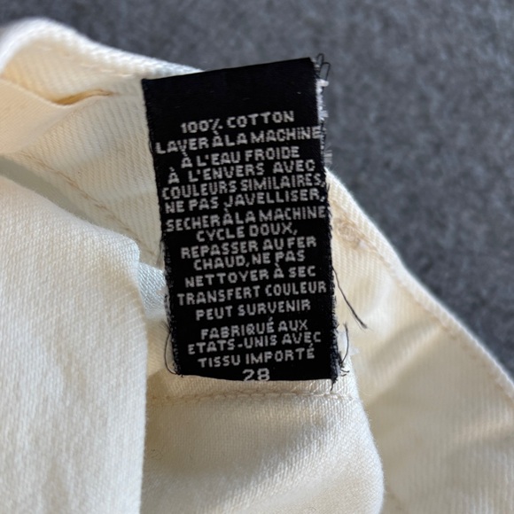 Nili Lotan Shon Denim Barrel Leg Tapered Crop Jean Pant - Size 28 Cream - Picture 16 of 16